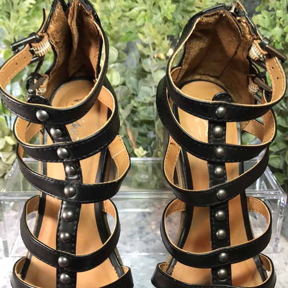 Mossimo Women’s 8.5 Black Banded Opened Up 3.25” Block Heel Zip-Up Sandals ☀️ - Picture 4 of 14